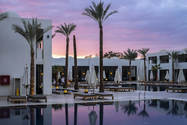 Hotel exterior and lights